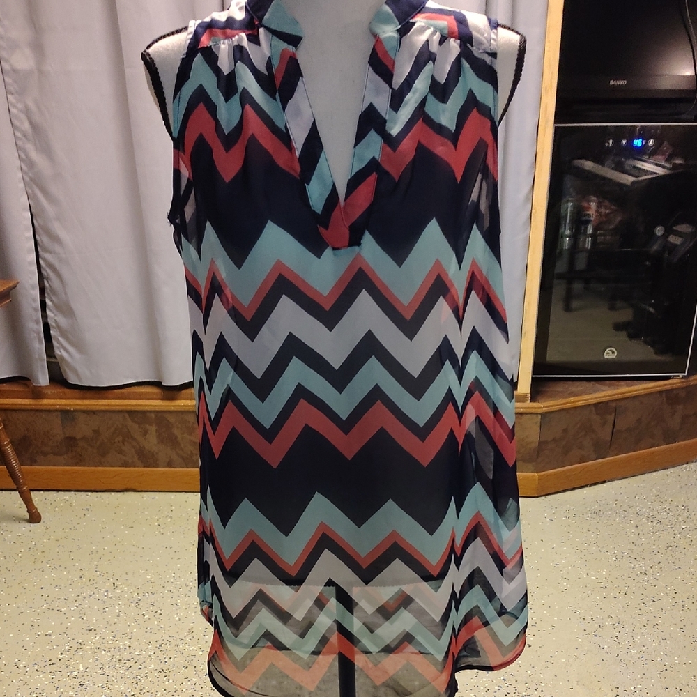 Rue21 Multicolor Chevron Sleeveless Dress